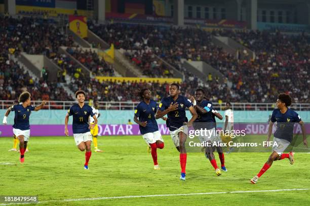Yvann Titi of France celebrates scoring their first goal during the FIFA U-17 World Cup Semi Final match between France and Mali at Manahan Stadium...