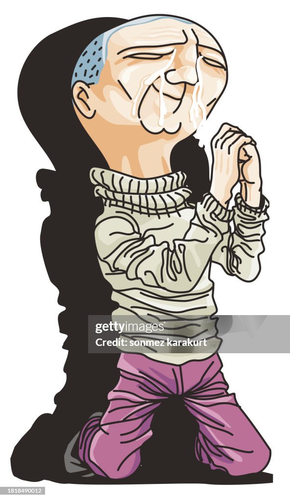 Weeping, pleading, praying man