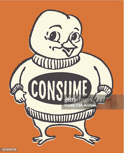 bird in consume sweater - baby chicken stock illustrations