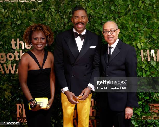 Karine Jean-Pierre, Colman Domingo, and George C. Wolfe attend the 2023 Gotham Awards at Cipriani Wall Street on November 27, 2023 in New York City.