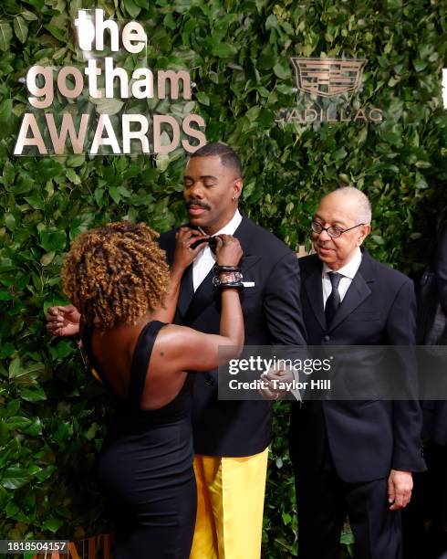 Karine Jean-Pierre, Colman Domingo, and George C. Wolfe attend the 2023 Gotham Awards at Cipriani Wall Street on November 27, 2023 in New York City.