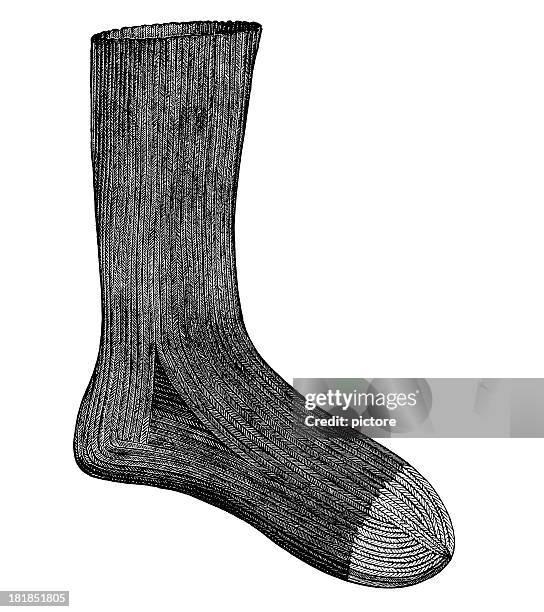 winter sock ,19th century. - sock stock illustrations