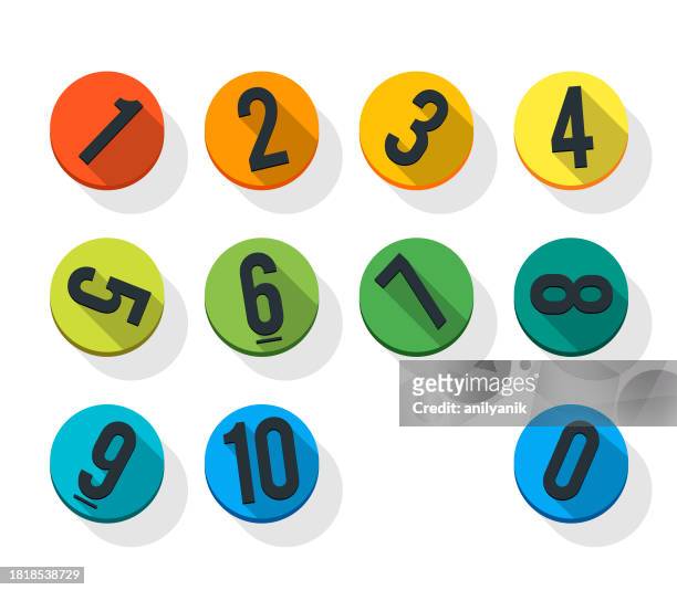 flat icons/ numbers - bingo stock illustrations