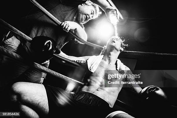 boxer - boxing ropes stockfoto's en -beelden