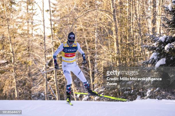 Jarl Magnus Riiber of Team Norway in action, takes 1st place during the FIS Nordic Combined World Cup Men's Gundersen HS140 10km on December 3, 2023...