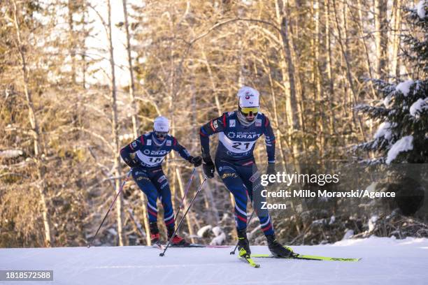 Matteo Baud of Team France in action during the FIS Nordic Combined World Cup Men's Gundersen HS140 10km on December 3, 2023 in Lillehammer, Norway.