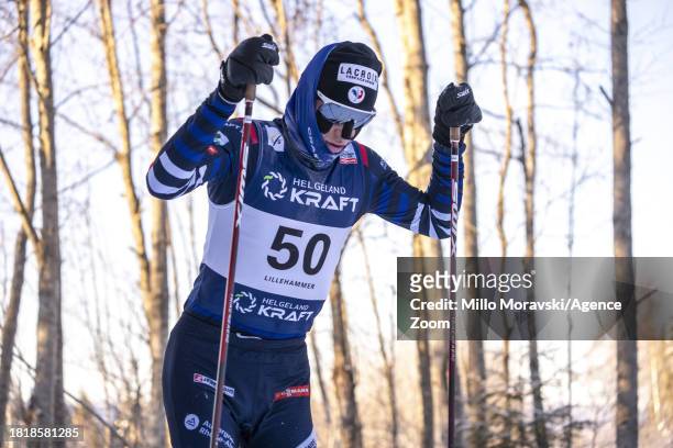 Laurent Muhlethaler of Team France in action during the FIS Nordic Combined World Cup Men's Gundersen HS140 10km on December 3, 2023 in Lillehammer,...