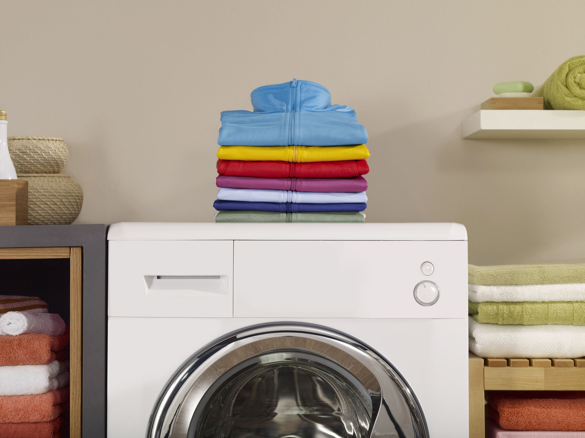 colorful laundry room