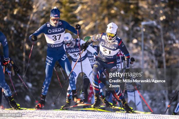 Matteo Baud of Team France in action during the FIS Nordic Combined World Cup Men's Gundersen HS140 10km on December 3, 2023 in Lillehammer, Norway.