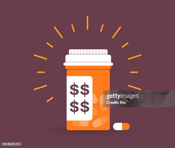 ilustraciones, imágenes clip art, dibujos animados e iconos de stock de costo de la atención médica de medicamentos recetados - costo