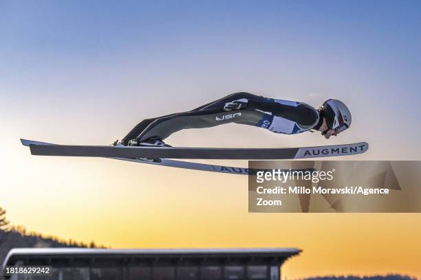 Grant Andrews in action during the FIS Nordic Combined World Cup Men's Gundersen HS140 10km on December 3, 2023 in Lillehammer, Norway.