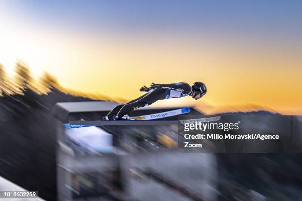 Fabian Riessle of Team Germany in action during the FIS Nordic Combined World Cup Men's Gundersen HS140 10km on December 3, 2023 in Lillehammer,...