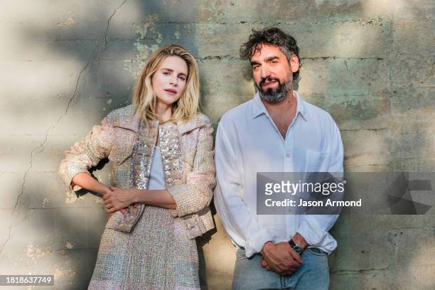 Writer, producer, director, actor Brit Marling and writer, producer, director Zal Batmanglij are photographed for Los Angeles on October 23, 2023 in...