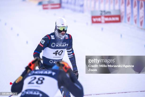 Antoine Gerard of Team France in action during the FIS Nordic Combined World Cup Men's Gundersen HS140 10km on December 3, 2023 in Lillehammer,...