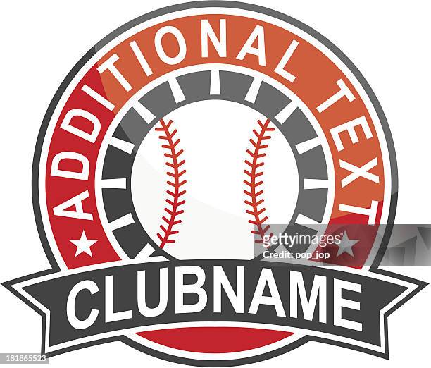 schlichte runde baseball-logo - sports logo stock-grafiken, -clipart, -cartoons und -symbole