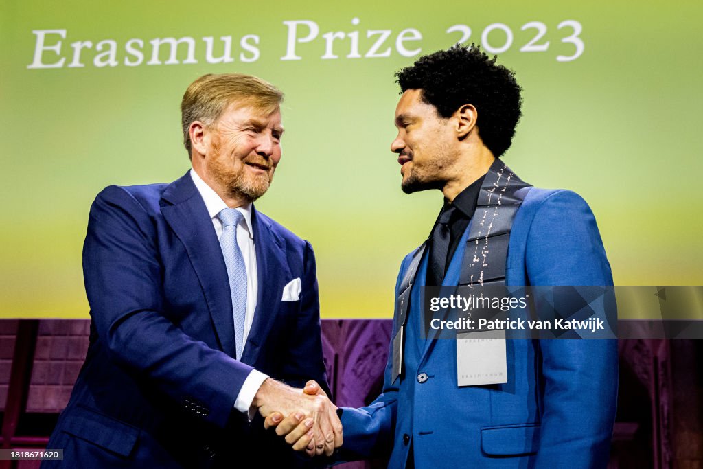 King Willem-Alexander Of The Netherlands Delivers The Erasmusprize To Trevor Noah