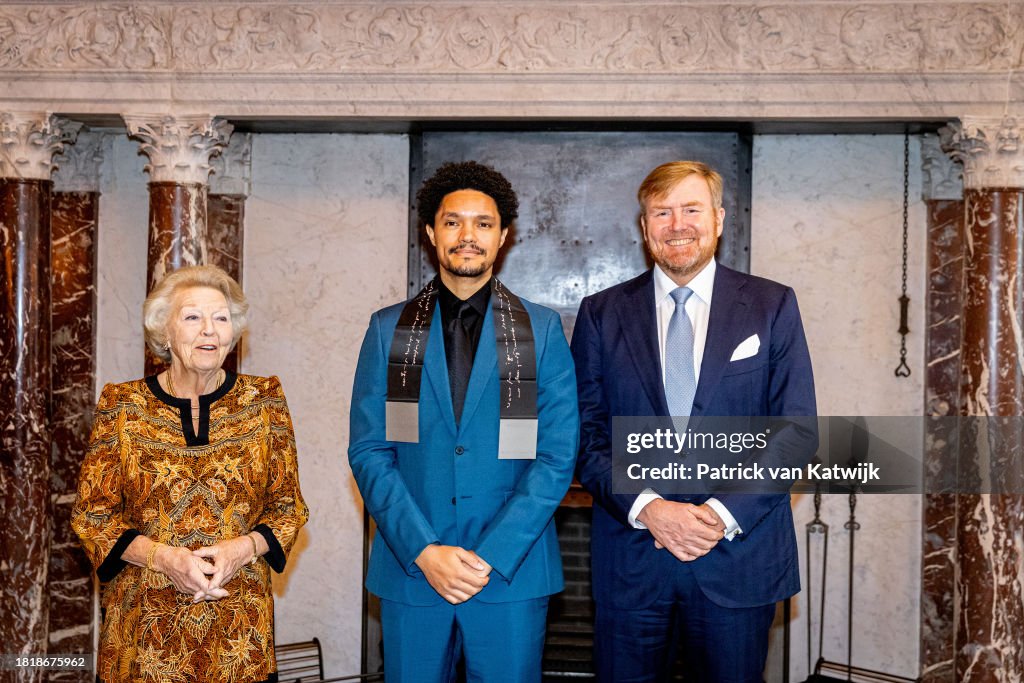 King Willem-Alexander Of The Netherlands Delivers The Erasmusprize To Trevor Noah