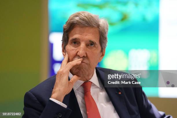 John Kerry, Special Presidential Envoy for Climate for the United States, attends the High-Level Side Event: 'A 1.5℃ Commitment to Secure the Blue...