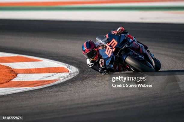 Marc Marquez of Spain and Gresini Racing MotoGP ride during the MotoGP Test at Ricardo Tormo Circuit on November 28, 2023 in Valencia, Spain.