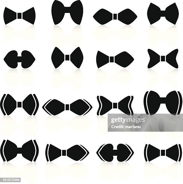 black bow ties - bow tie stock illustrations