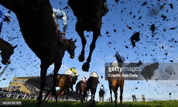 Meath , Ireland - 3 December 2023; Runners and riders clear the first during the first circuit of the Bar One Racing Porterstown Handicap...