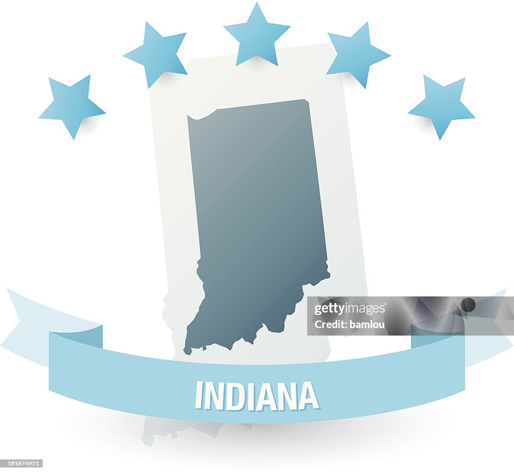 Detailed Map Of Indiana State High-Res Vector Graphic - Getty Images