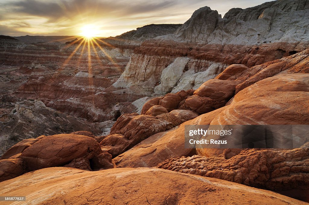 Sunset landscape at Paria Rimrocks, Utah, USA