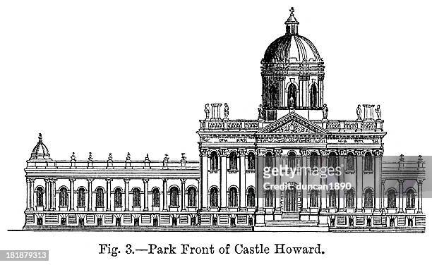 stockillustraties, clipart, cartoons en iconen met castle howard - castle howard