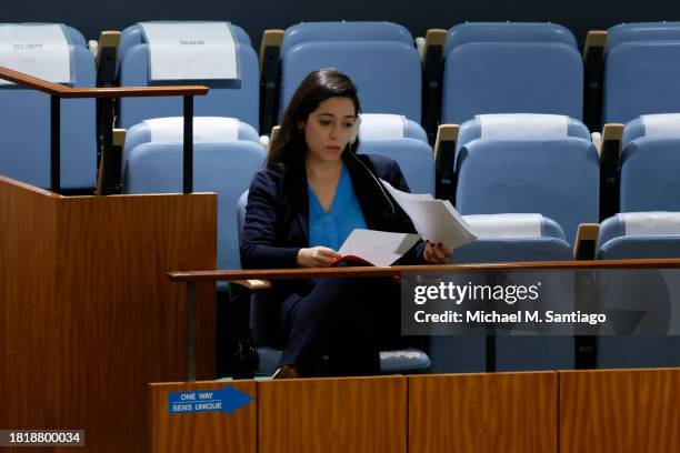 Political Coordinator for Permanent Mission of Israel to the United Nations Reut Shapir Ben Naftaly waits to speak during the General Assembly 39th...