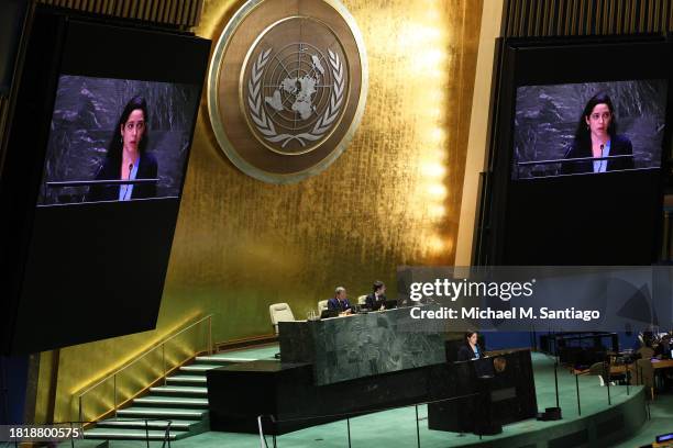 Political Coordinator for Permanent Mission of Israel to the United Nations Reut Shapir Ben Naftaly speaks during the General Assembly 39th plenary...