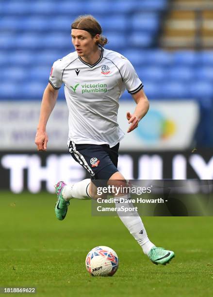 Bolton Wanderers's Jon Dadi Bodvarsson during the Emirates FA Cup 2nd Round match between Bolton Wanderers and Harrogate Townat University of Bolton...