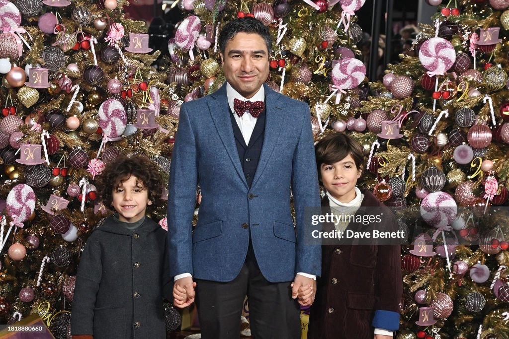 Nick Mohammed and sons Finn and Arthur attend the World Premiere of