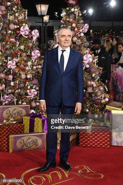 Rowan Atkinson attends the World Premiere of "Wonka" at The Royal Festival Hall on November 28, 2023 in London, England.