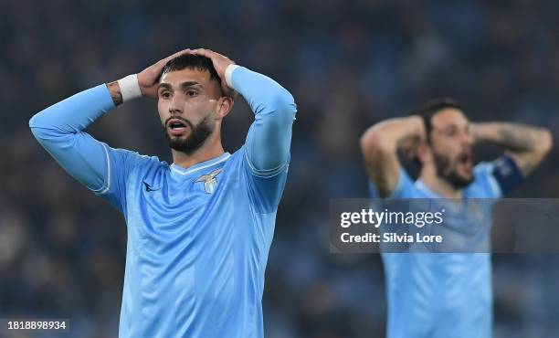 Taty Castellanos of SS Lazio gestures during the UEFA Champions League match between SS Lazio and Celtic FC at Stadio Olimpico on November 28, 2023...