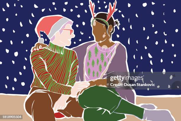 new year celebration - gay christmas stock illustrations