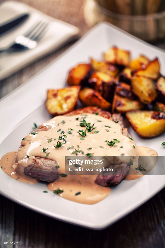 Filet de boeuf et pommes de terre