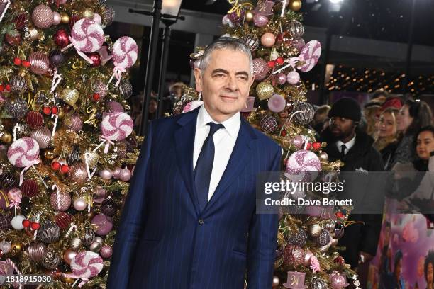 Rowan Atkinson attends the World Premiere of "Wonka" at The Royal Festival Hall on November 28, 2023 in London, England.