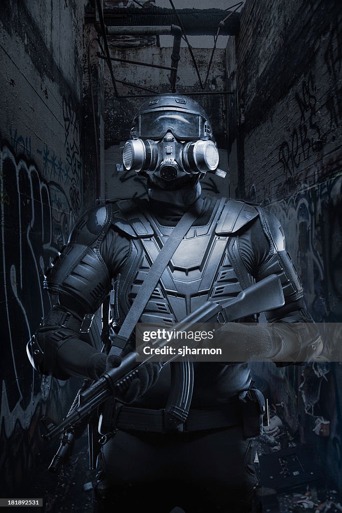 Preto Ops táctica após apocalipse soldier AR - 15 AK - 47