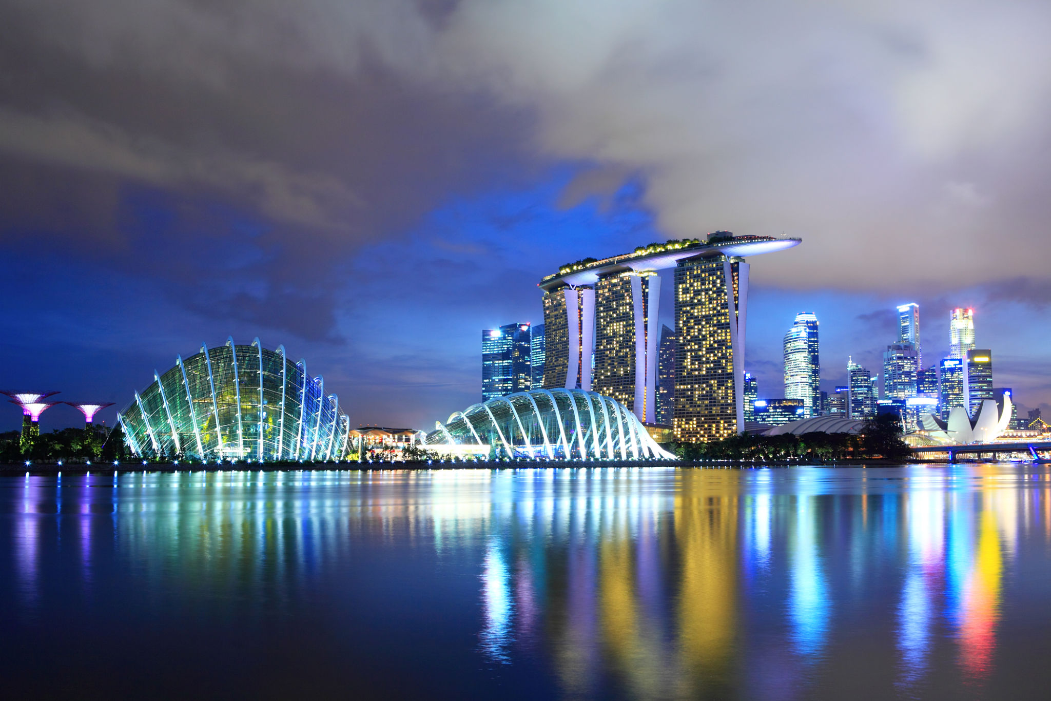 singapore skyline night