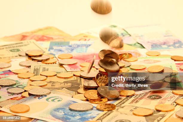 falling coins - hong kong currency bildbanksfoton och bilder