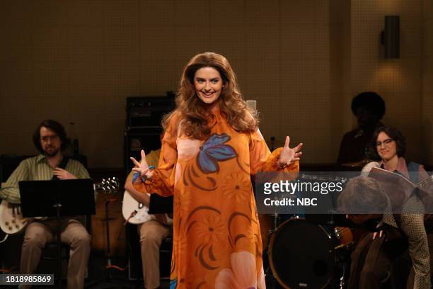 Emma Stone, Noah Kahan" Episode 1850 -- Pictured: Chloe Troast as Mama Cass during the "Make Your Own Kind of Music" sketch on Saturday, December 2,...