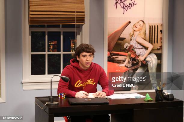 Emma Stone, Noah Kahan" Episode 1850 -- Pictured: Marcello Hernández during the "Posters" sketch on Saturday, December 2, 2023 --
