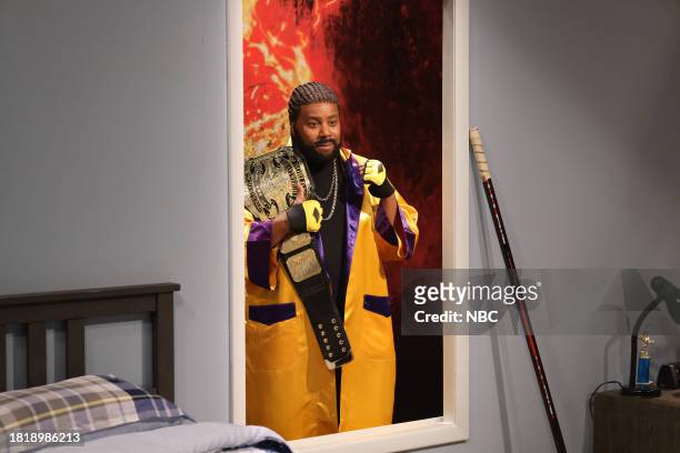 Emma Stone, Noah Kahan" Episode 1850 -- Pictured: Kenan Thompson as Troy McCoy during the "Posters" sketch on Saturday, December 2, 2023 --
