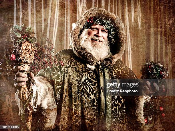antique santa - winter solstice 個照片及圖片檔