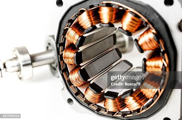 permanent magnet motor disassembled close-up - bearings metal stock pictures, royalty-free photos & images