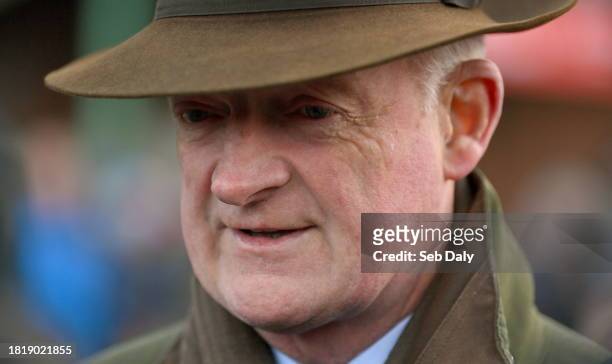 Meath , Ireland - 3 December 2023; Trainer Willie Mullins after sending out I Am Maximus to win the Bar One Racing Drinmore Novice Steeplechase...