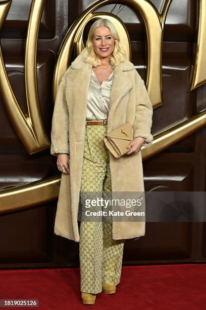 Denise van Outen attends the "Wonka" World Premiere at The Royal Festival Hall on November 28, 2023 in London, England.