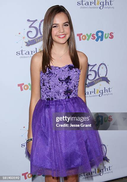 Actress Bailee Madison attends The Starlight Children's Foundation's 30th Anniversary Gala at the Skirball Cultural Center on September 25, 2013 in...