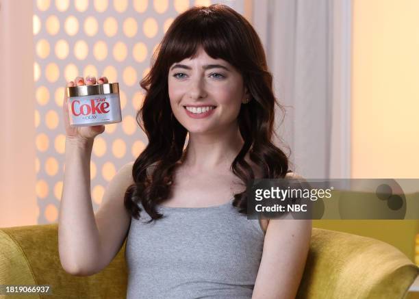 Emma Stone, Noah Kahan" Episode 1850 -- Pictured: Sarah Sherman during the "New Skincare Product" sketch on Saturday, December 2, 2023 --