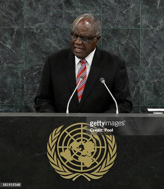 President of the Republic of Namibia Hifikepunye Pohamba addresses the 68th United Nations General Assembly at U.N. Headquarters on September 26,...